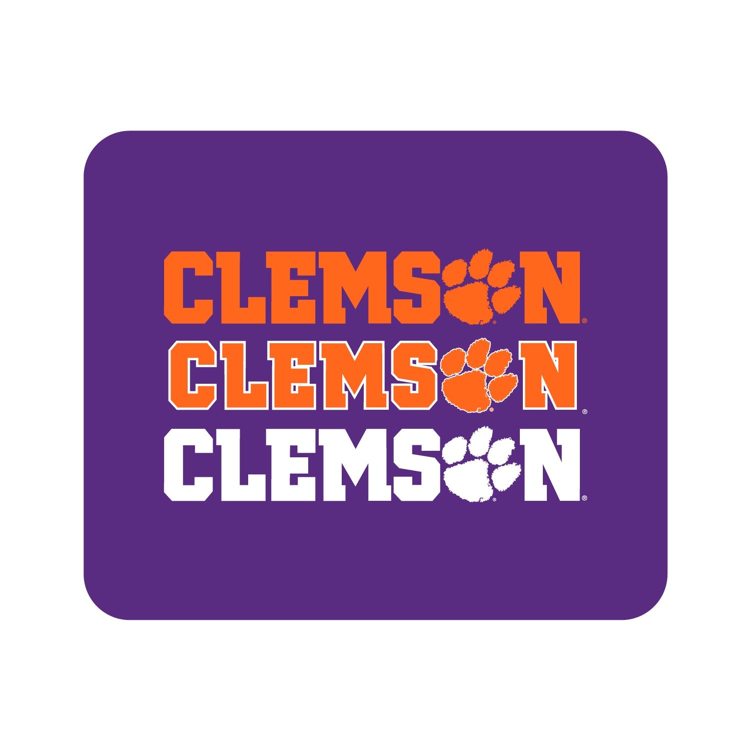 Clemson University Mousepad, Triple Wordmark