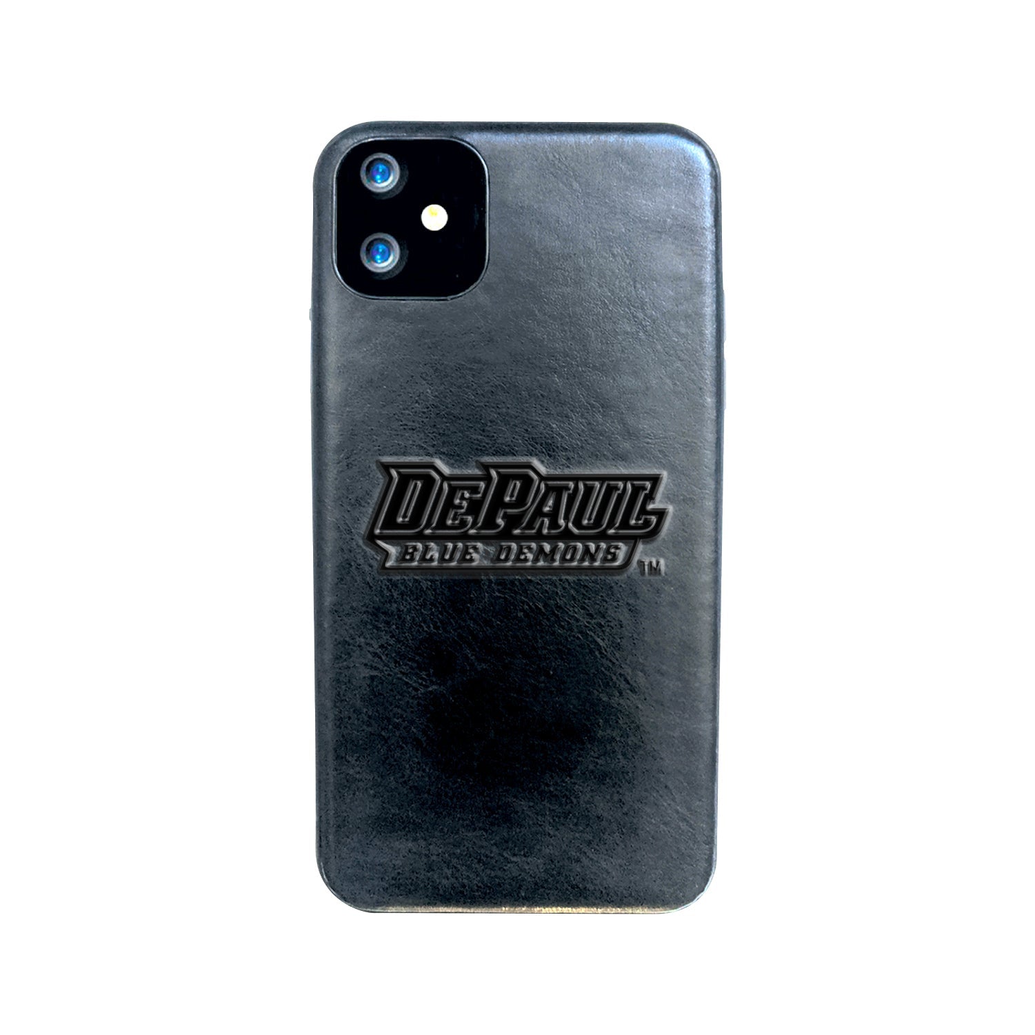 DePaul University Leather Shell Phone Case, Black, Alumni - iPhone 11