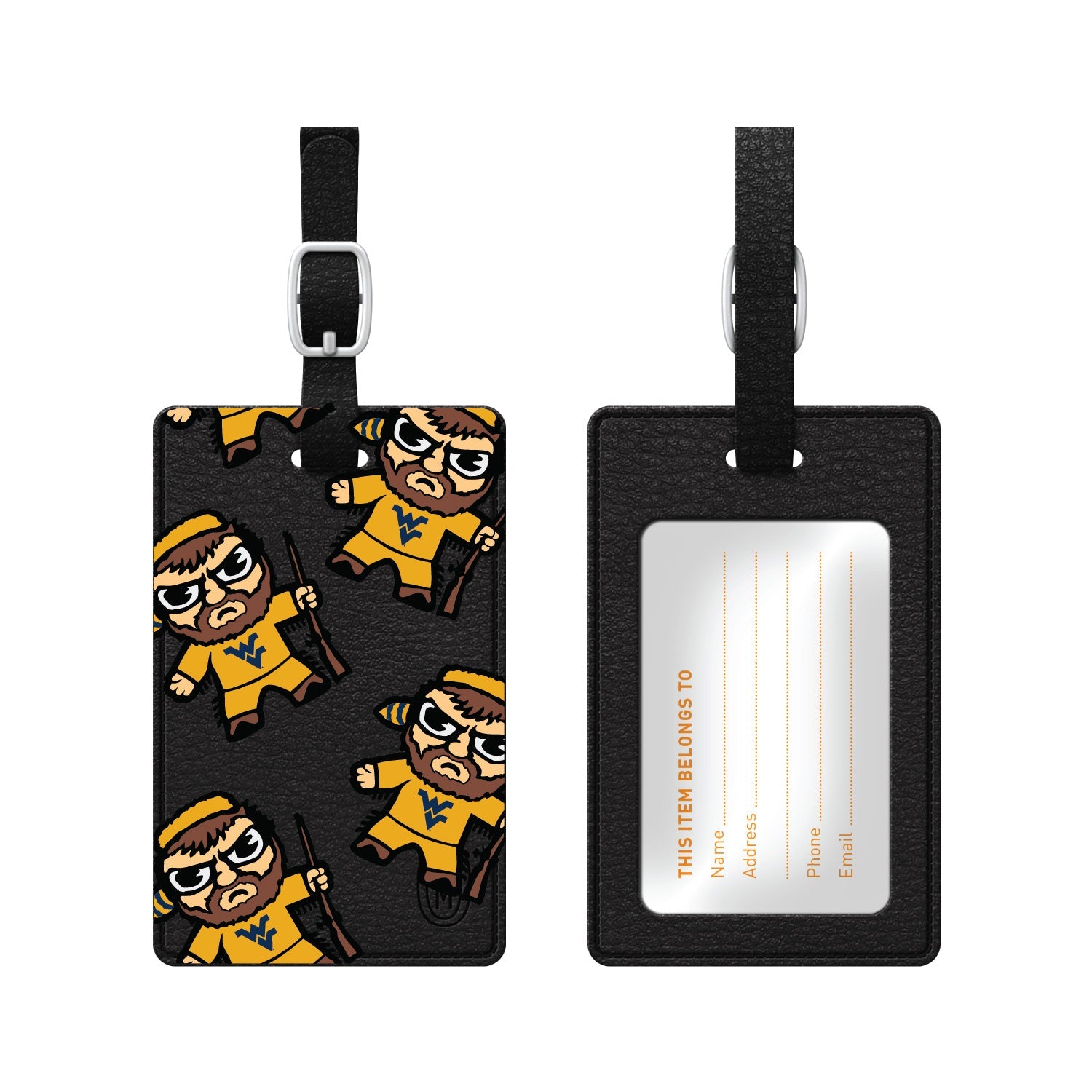 West Virginia University Faux Leather Luggage Tag, Tokyodachi Mascot
