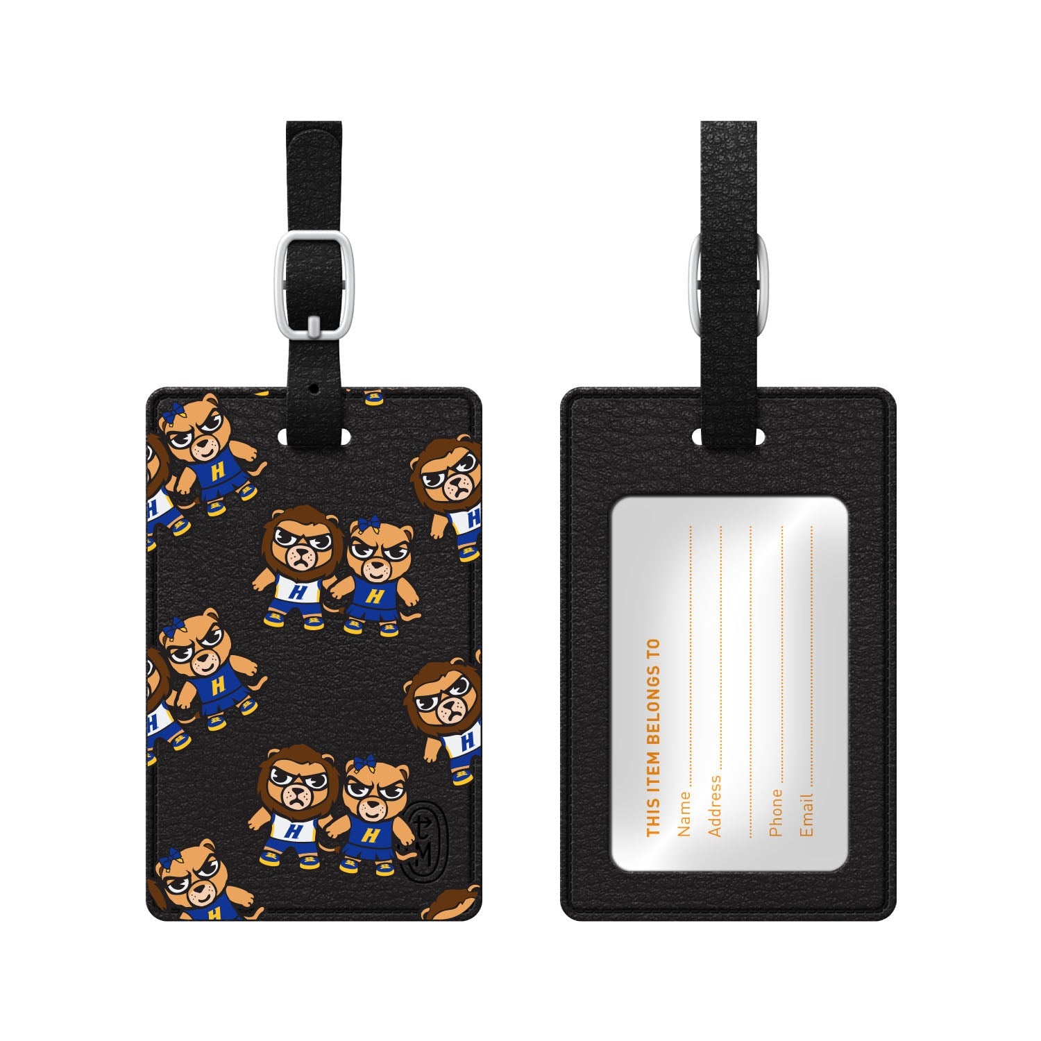 Hofstra University Faux Leather Luggage Tag, Tokyodachi Mascot