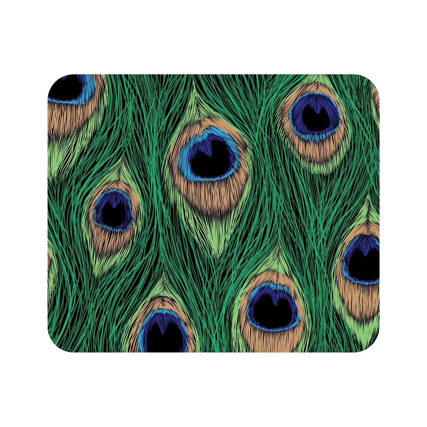 OTM Essentials Prints Series Mouse Pad, Feathers Peacock