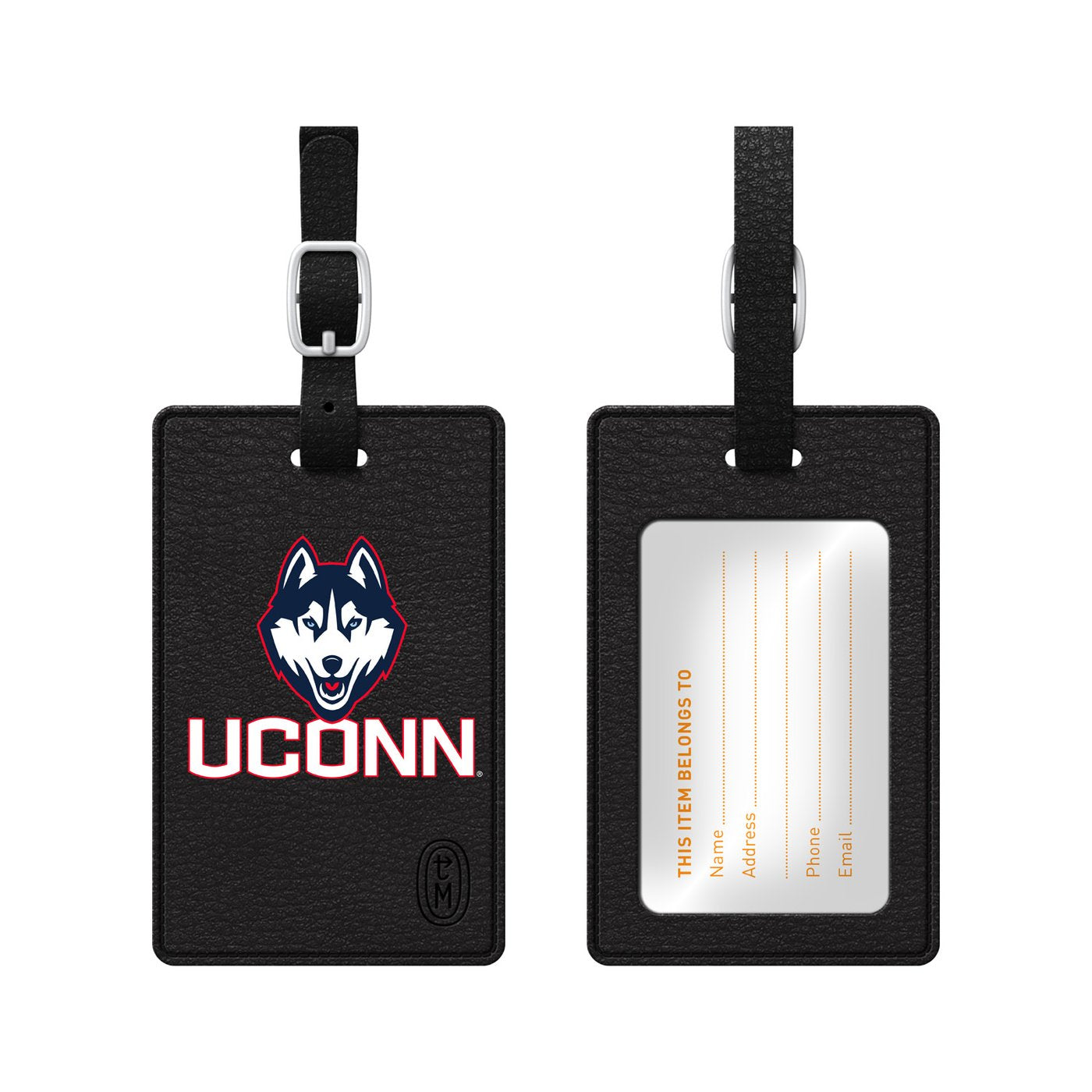 University of Connecticut Faux Leather Luggage Tag, Classic