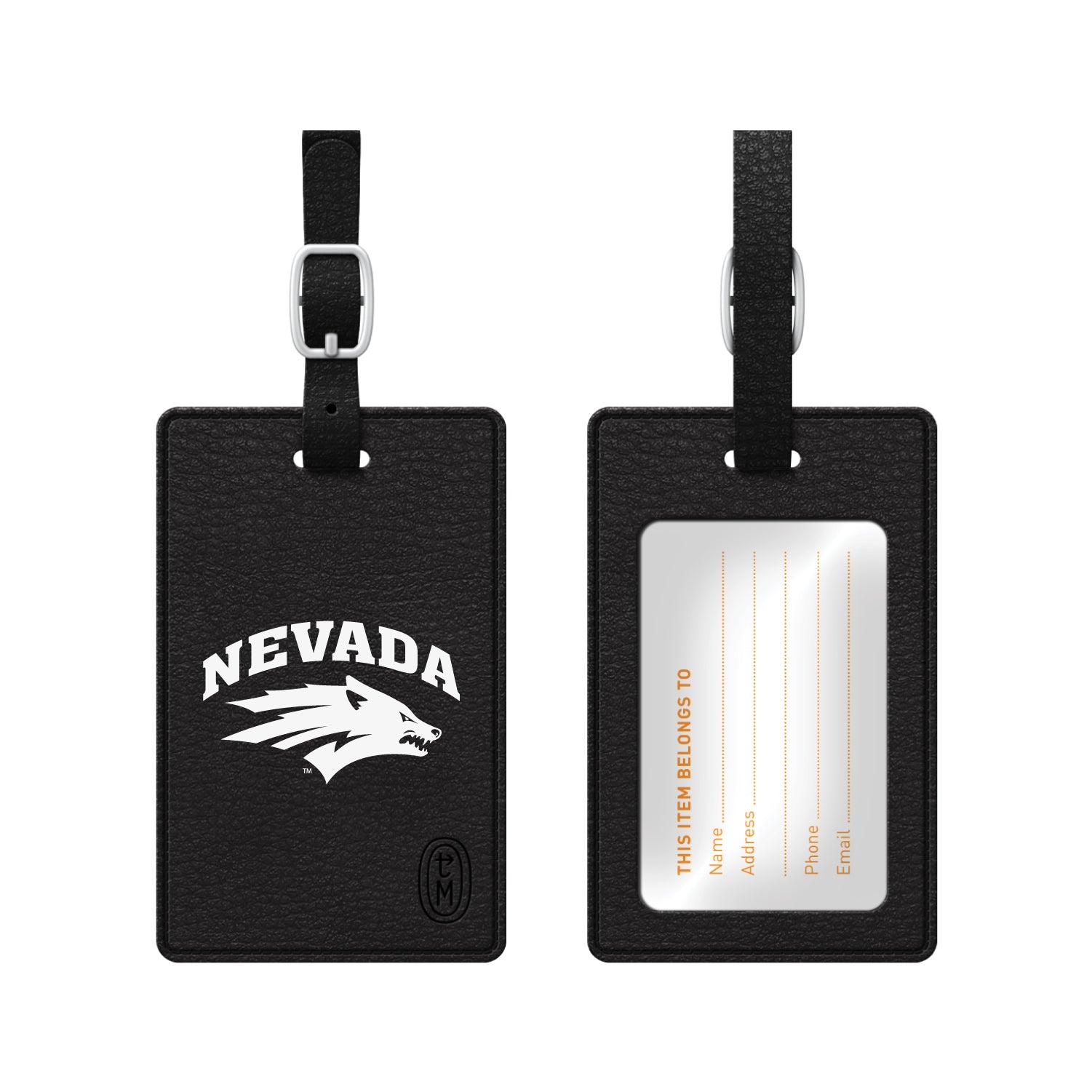 University of Nevada Faux Leather Luggage Tag, Classic