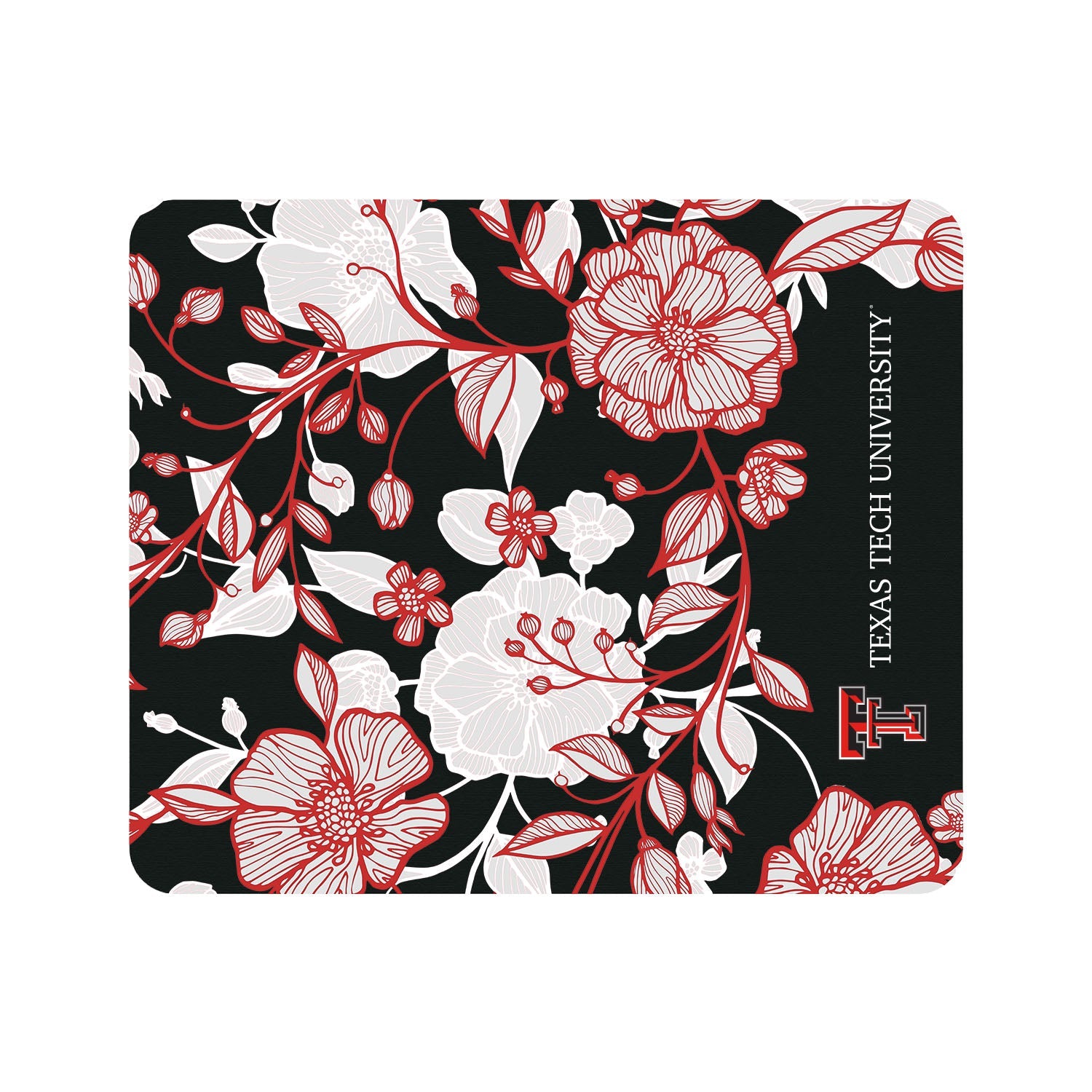 Texas Tech University Black Mousepad, Floral Lace V1