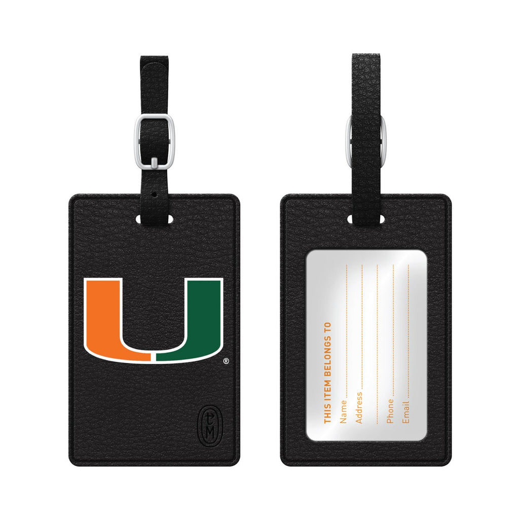 University of Miami Faux Leather Luggage Tag