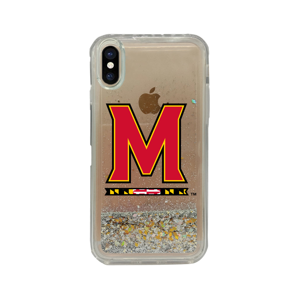 University of Maryland Clear Glitter Shell Phone Case, Classic V1 - iPhone X/Xs