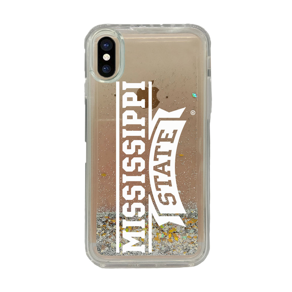 Mississippi State University Clear Glitter Shell Phone Case, Classic V1 - iPhone X/Xs