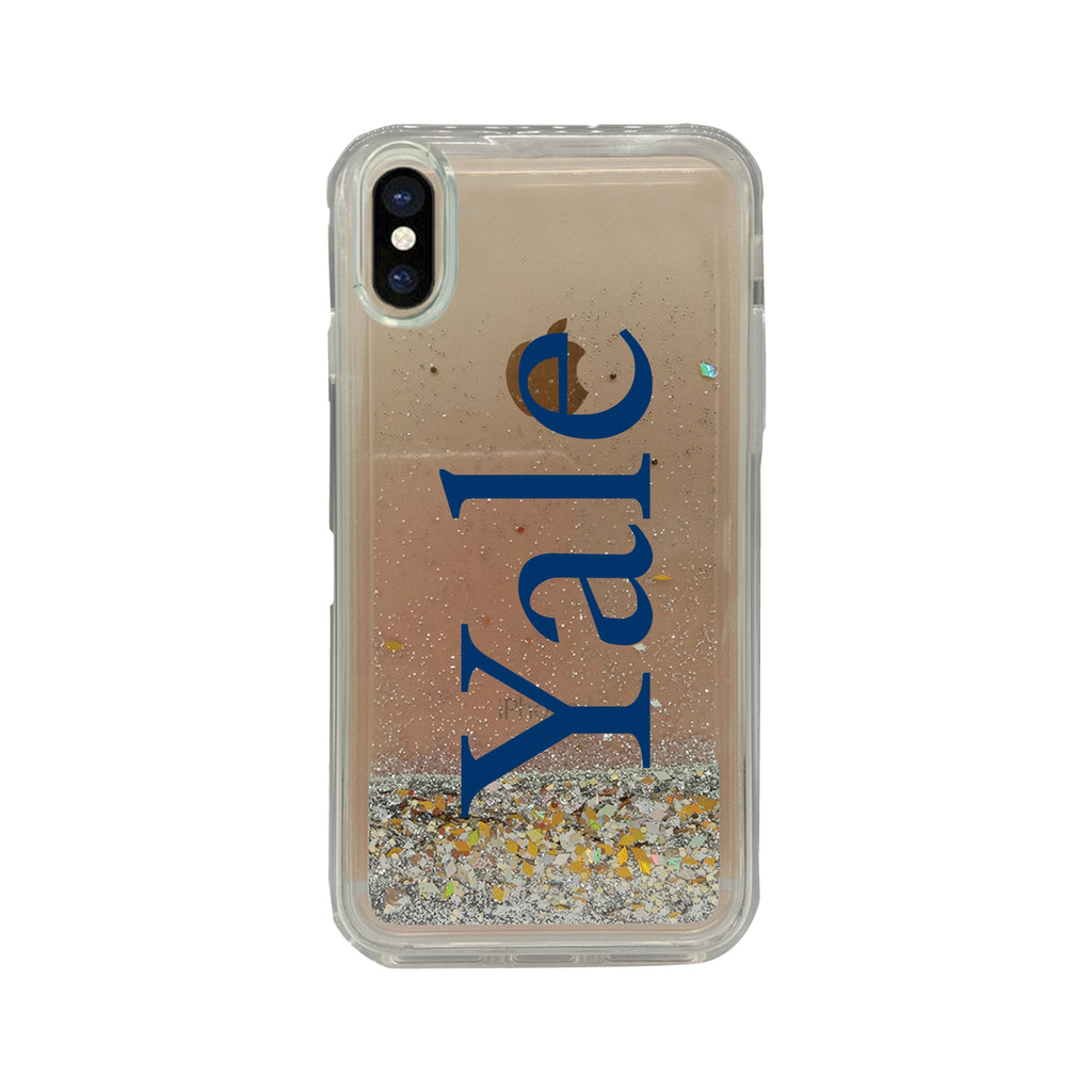 Yale University Clear Glitter Shell Phone Case, Classic V1 - iPhone X/Xs