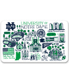 University of Notre Dame V2 White Mousepad, Julia Gash Cityscape