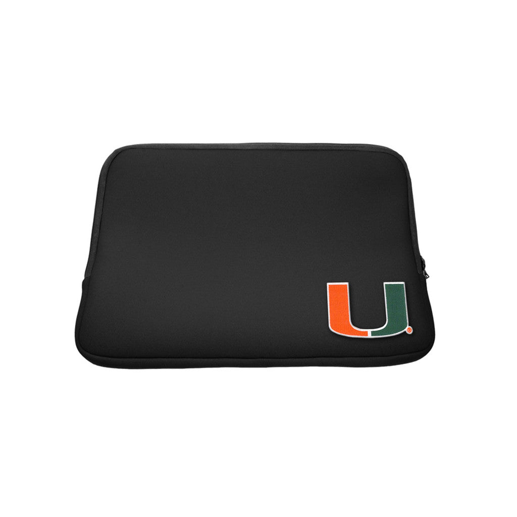 University of Miami Black Laptop Sleeve, Classic - 13"