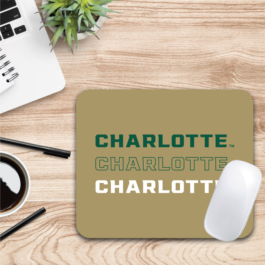 University of North Carolina at Charlotte Triple Wordmark Mouse Pad (OC-CHR2-MH39A)