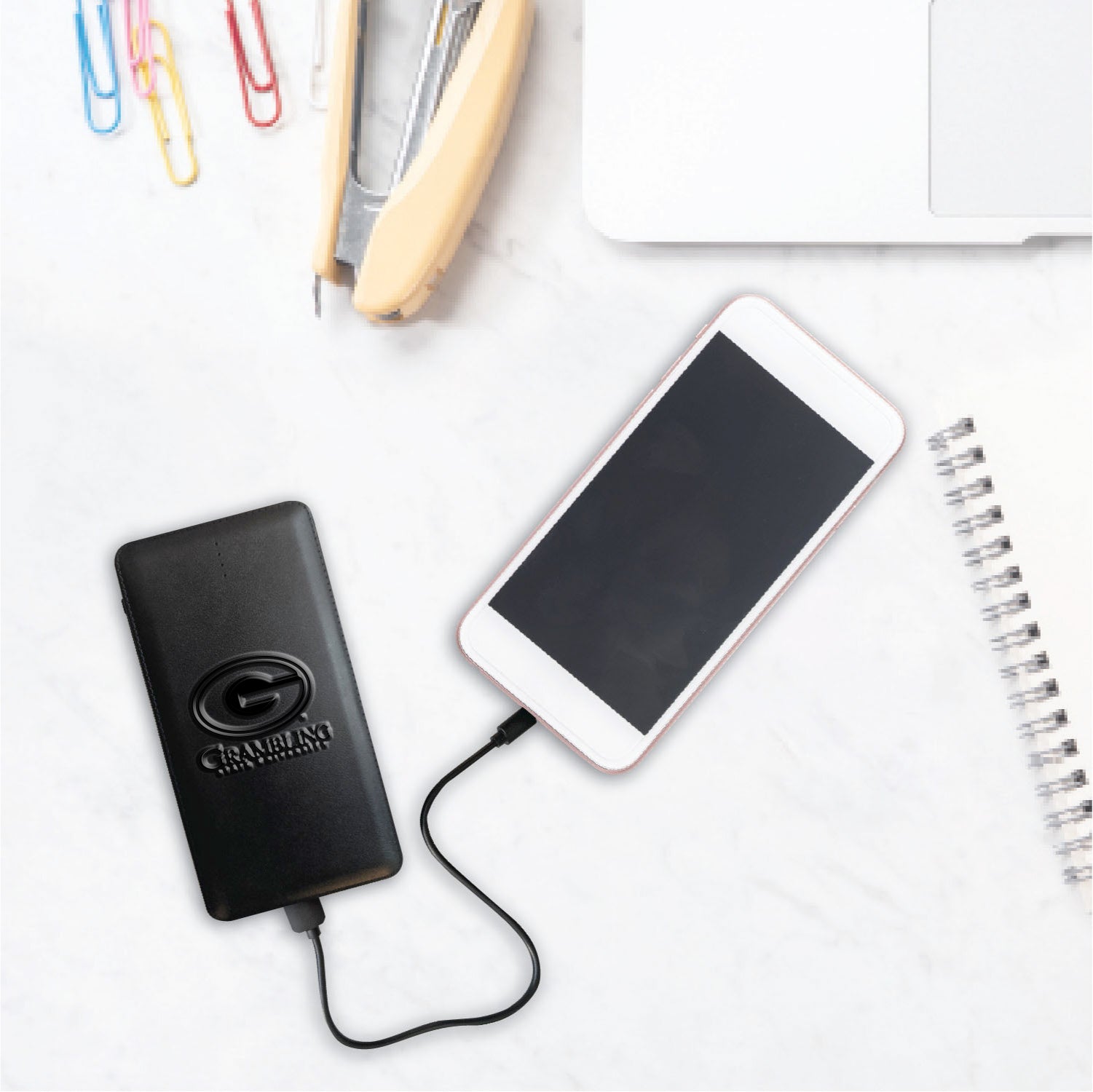 Grambling State University Leather 10,000mAh Power Bank (OC-GRAM-JI11B)