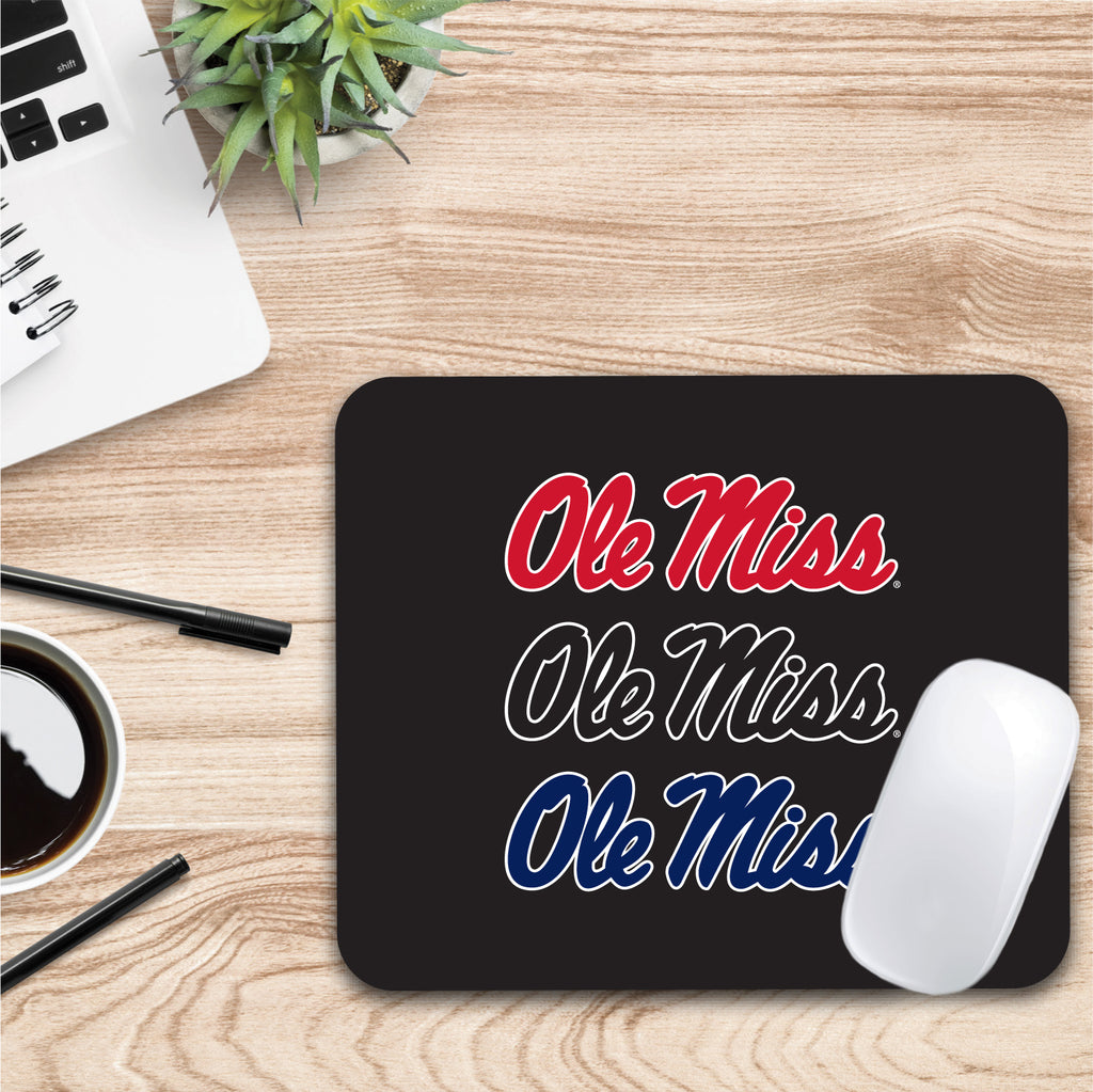 University of Mississippi Triple Wordmark Mouse Pad (OC-MISS-MH39A)