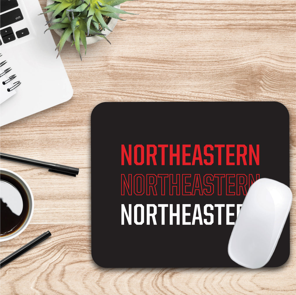 Northeastern University Triple Wordmark Mouse Pad (OC-NEU3-MH39A)