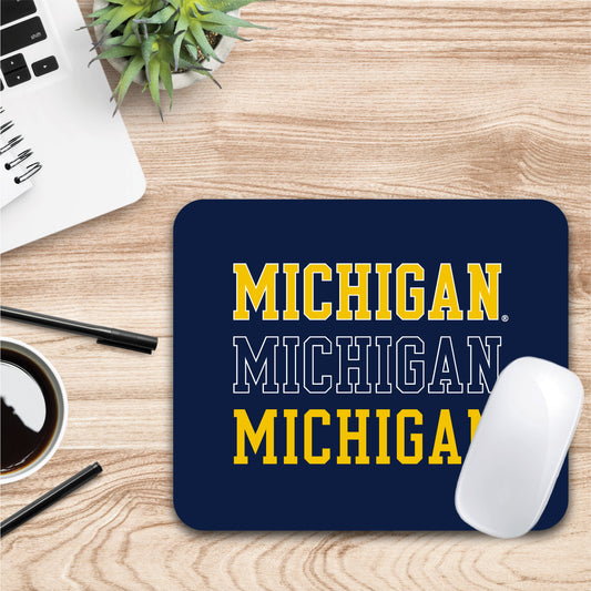 University of Michigan Triple Wordmark Mouse Pad (OC-UM2-MH39A)