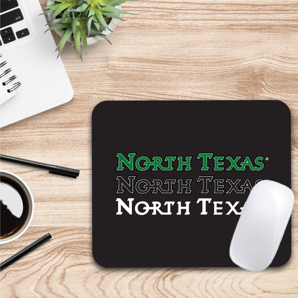 University of North Texas Triple Wordmark Mouse Pad (OC-UNT-MH39A)