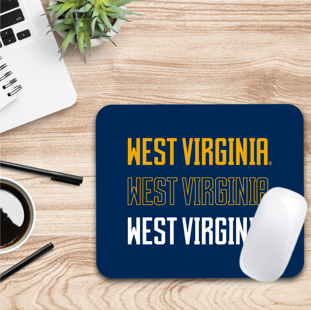West Virginia University Triple Wordmark Mouse Pad (OC-UWV2-MH39A)