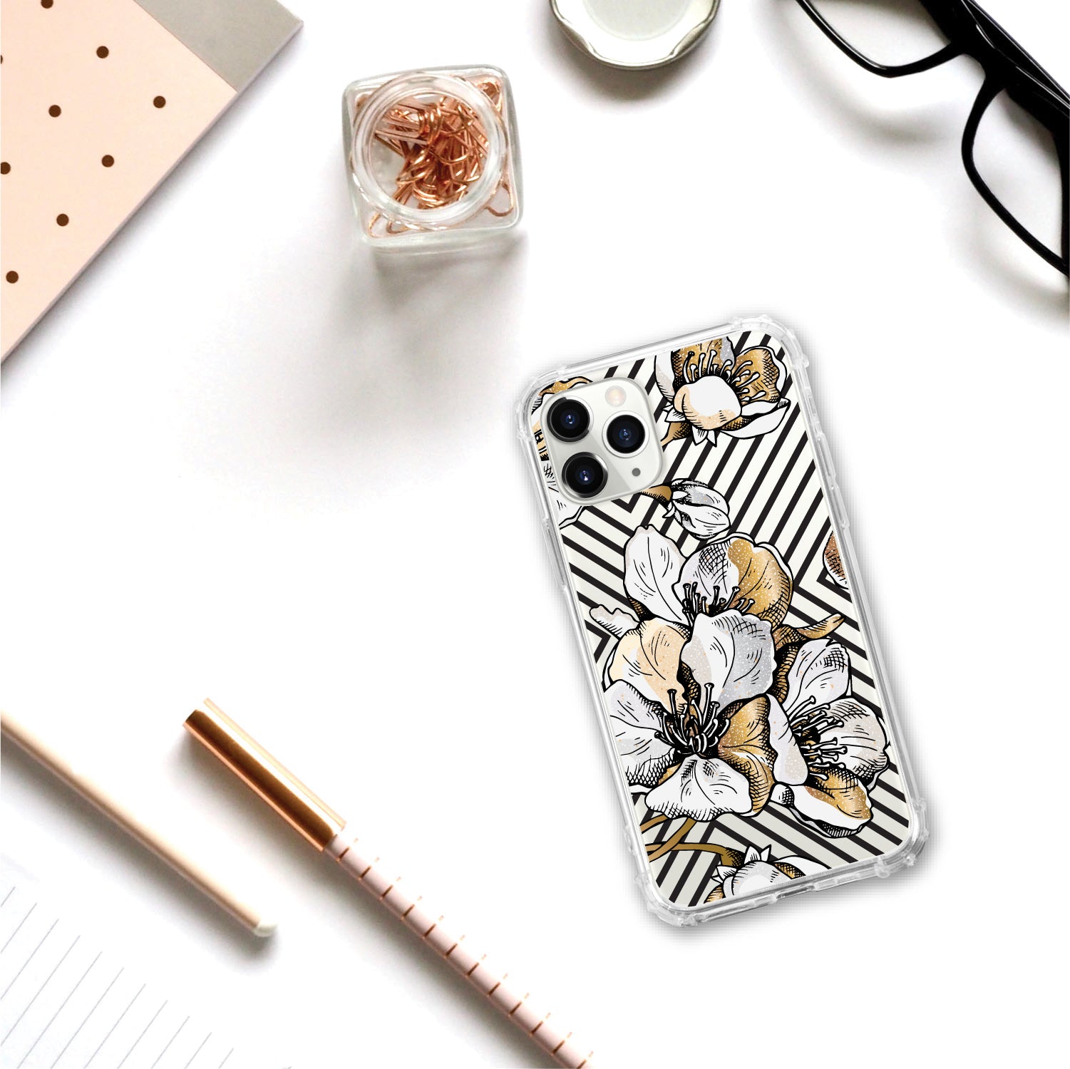 OTM Essentials | Cherry Blossoms Gold Phone Case