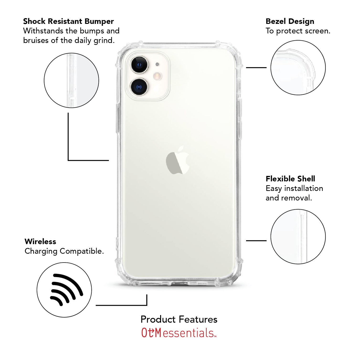 OTM Essentials | White Hearts Phone Case