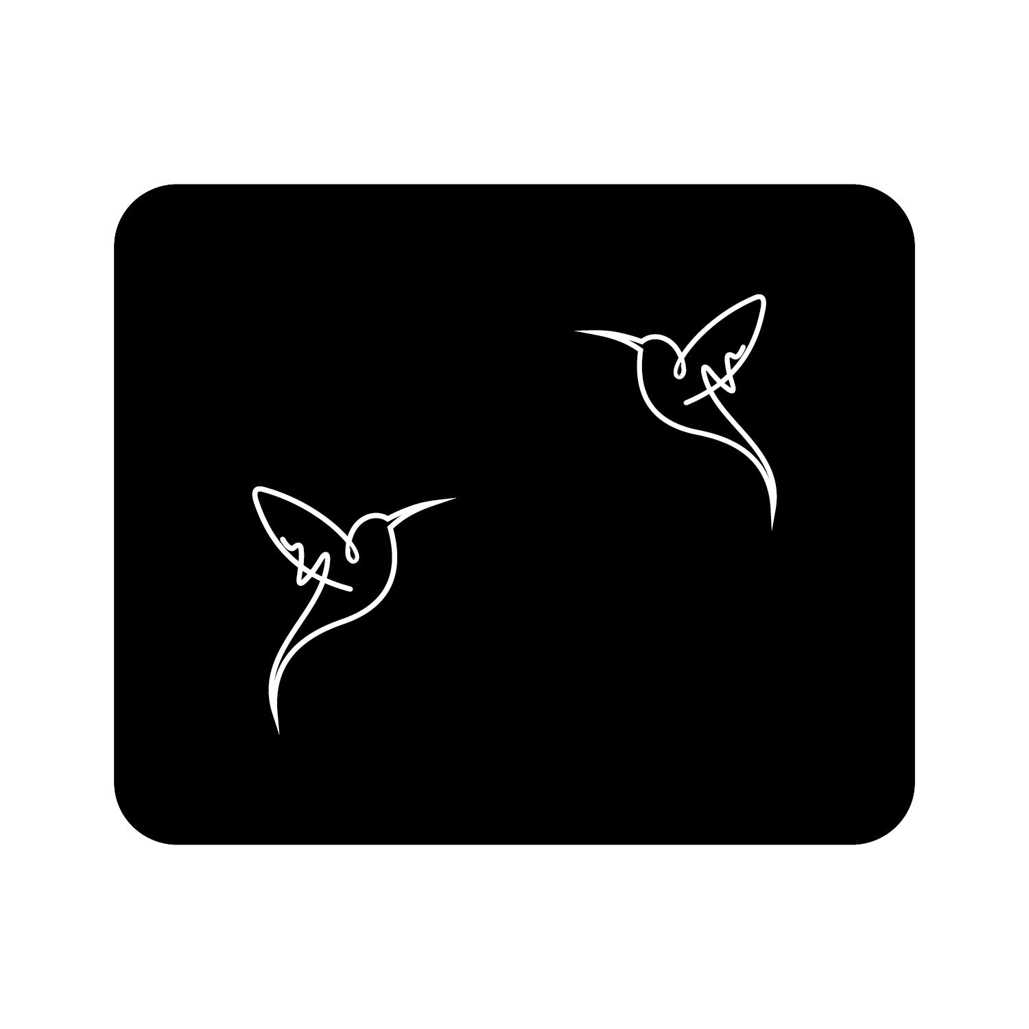 OTM Prints Black Mouse Pad, Hummingbirds