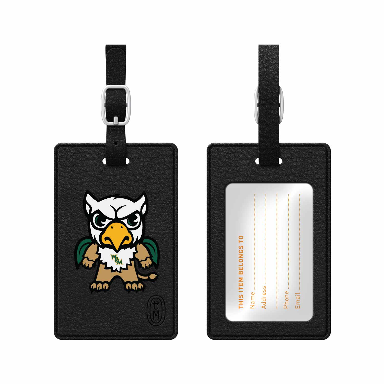 College of William & Mary Faux Leather Luggage Tag, Tokyodachi Classic