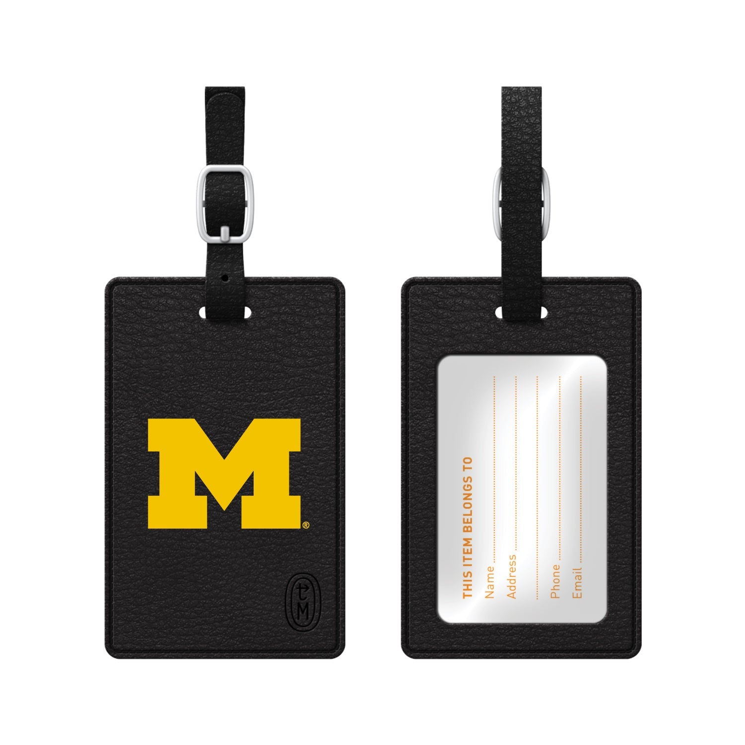 University of Michigan Faux Leather Luggage Tag, Classic