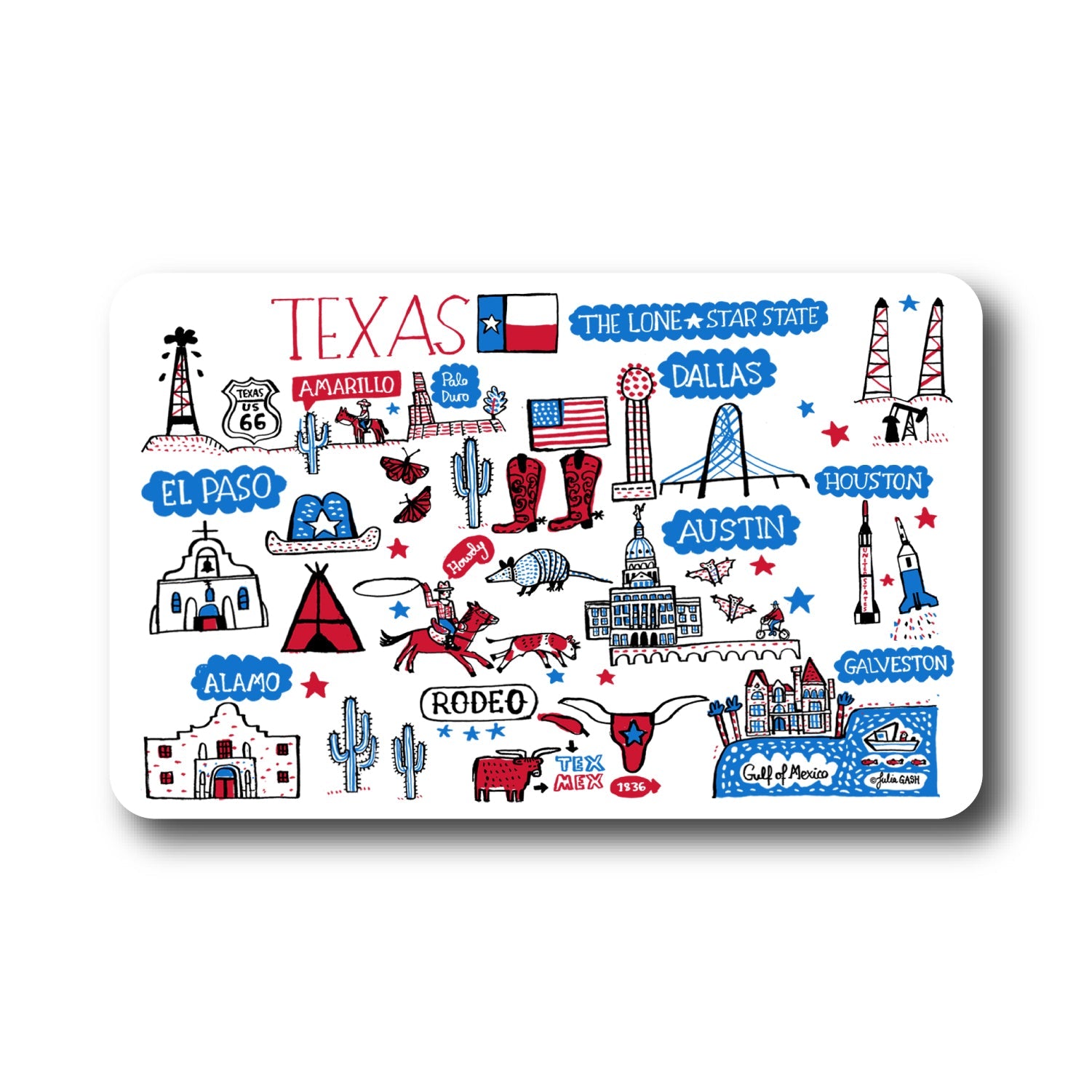 OTM Essentials Large Mouse Pad, Texas Cityscape
