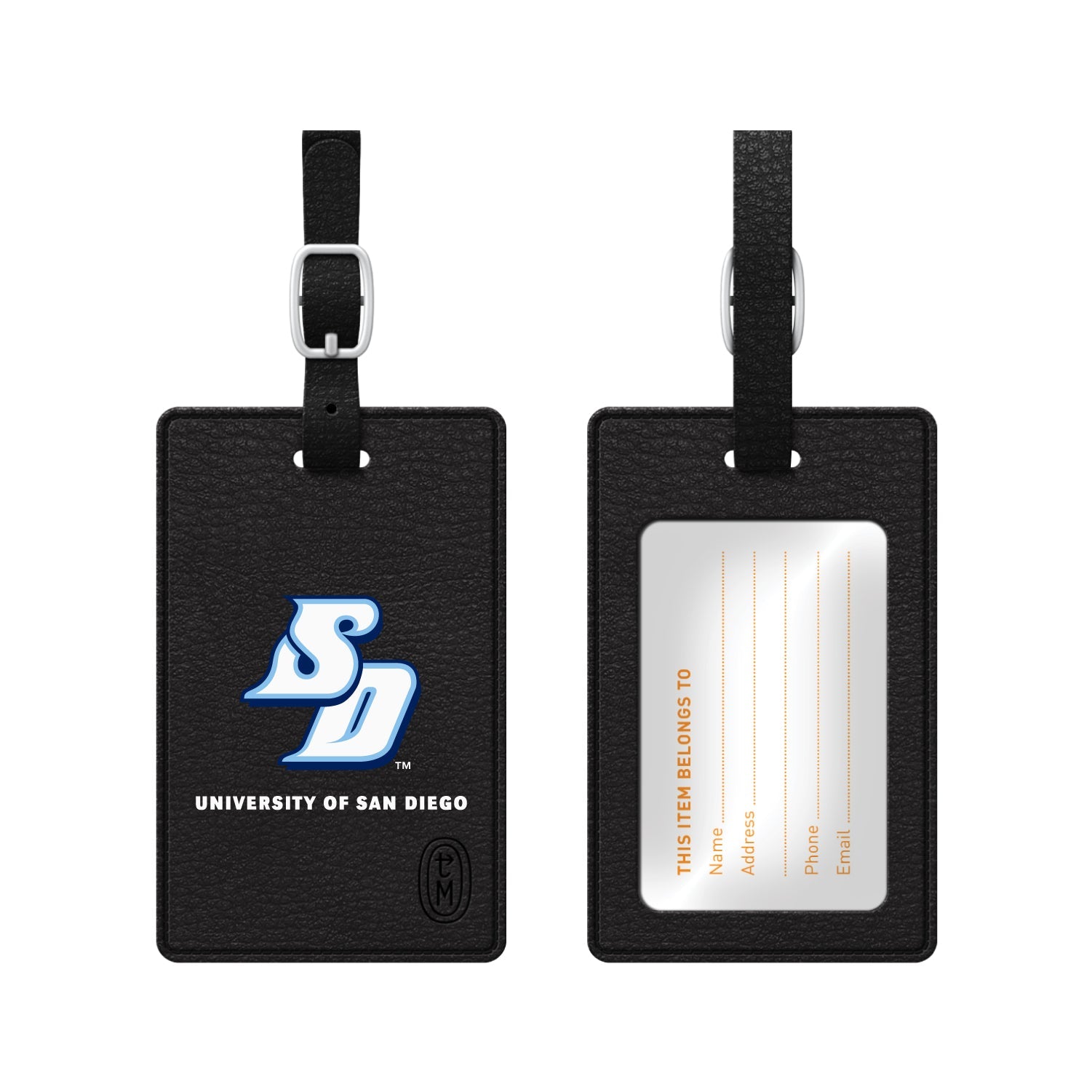 University of San Diego Faux Leather Luggage Tag, Classic