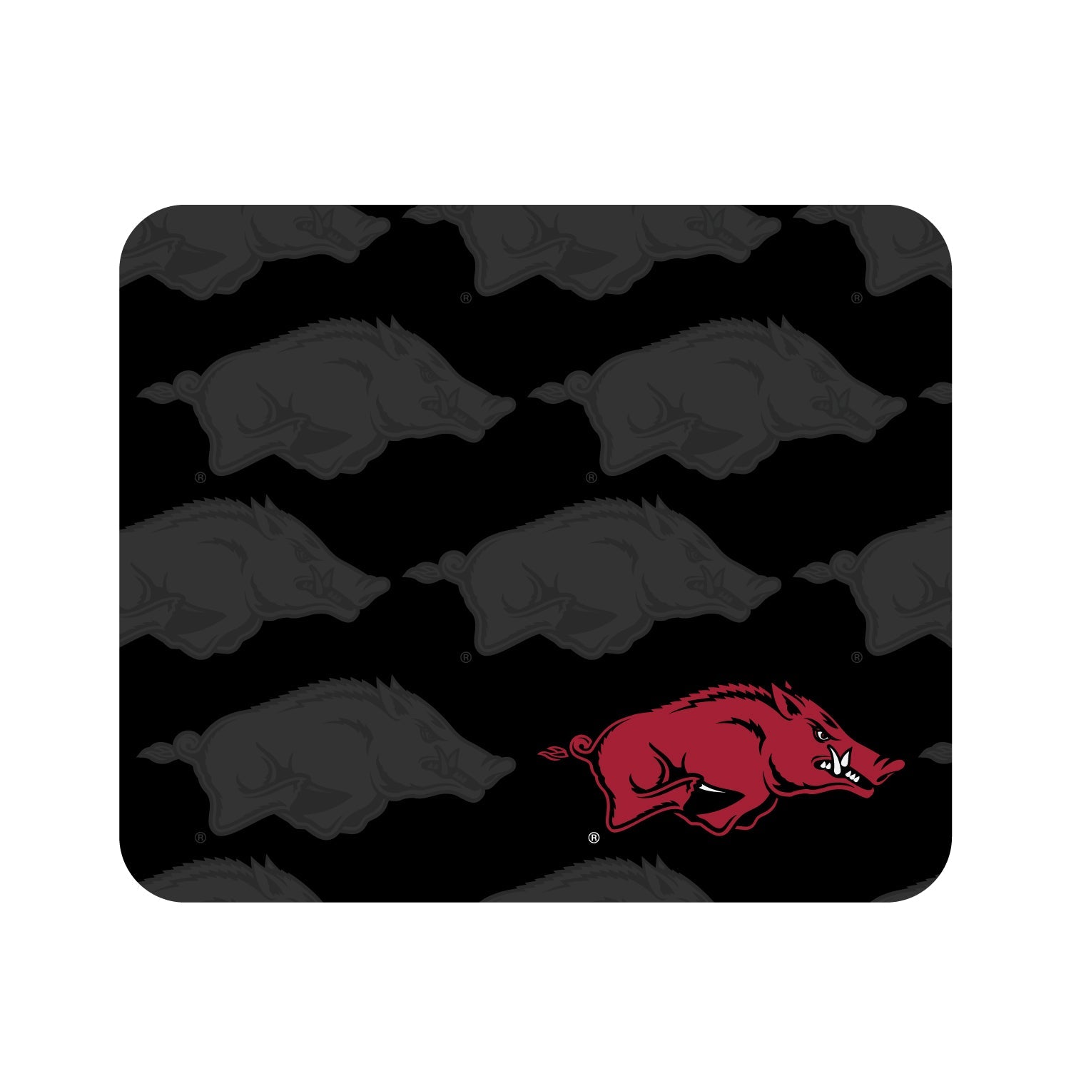 University of Arkansas - Fayetteville V2 Black Mouse Pad, Mascot Repeat V1