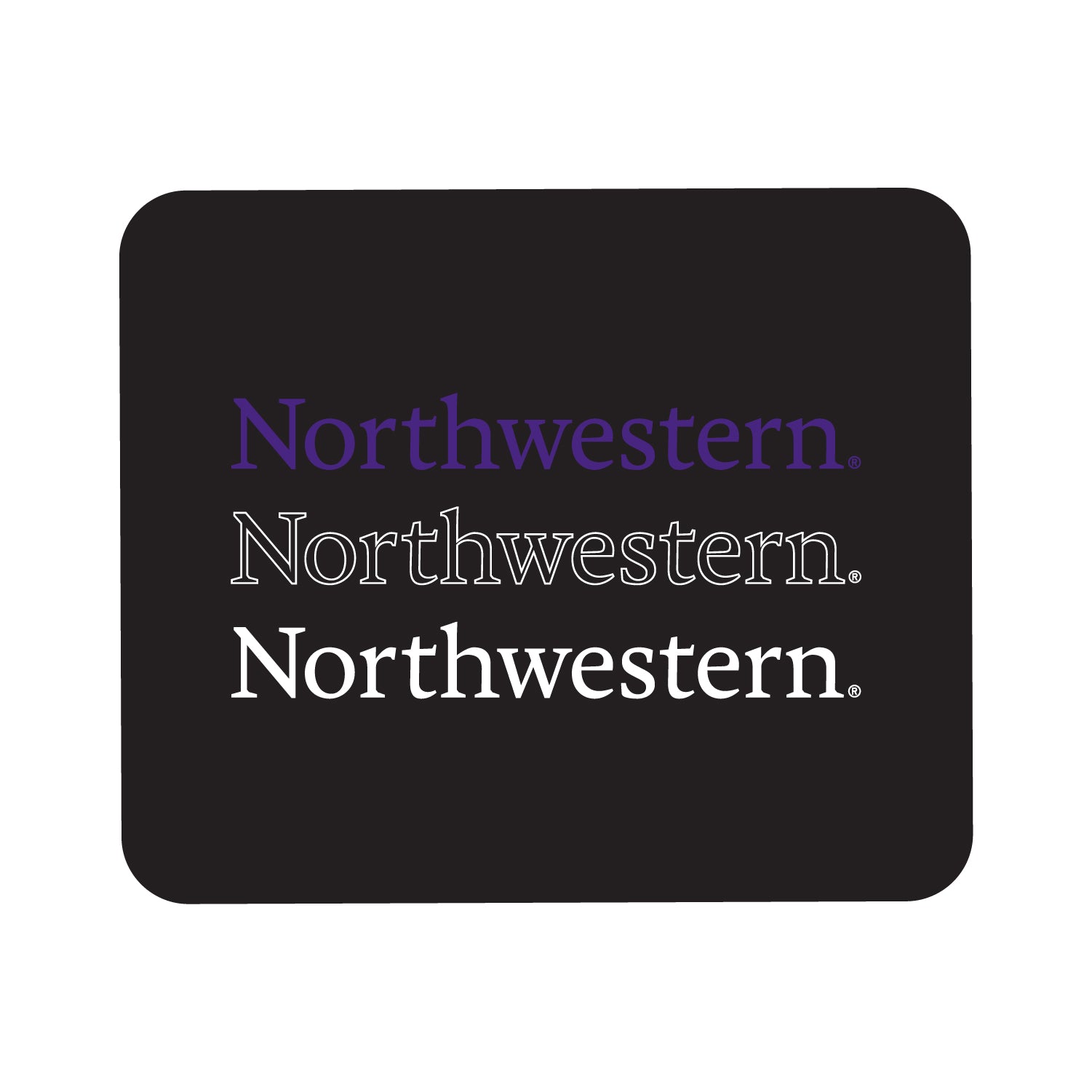 Northwestern University Mousepad, Triple Wordmark V1