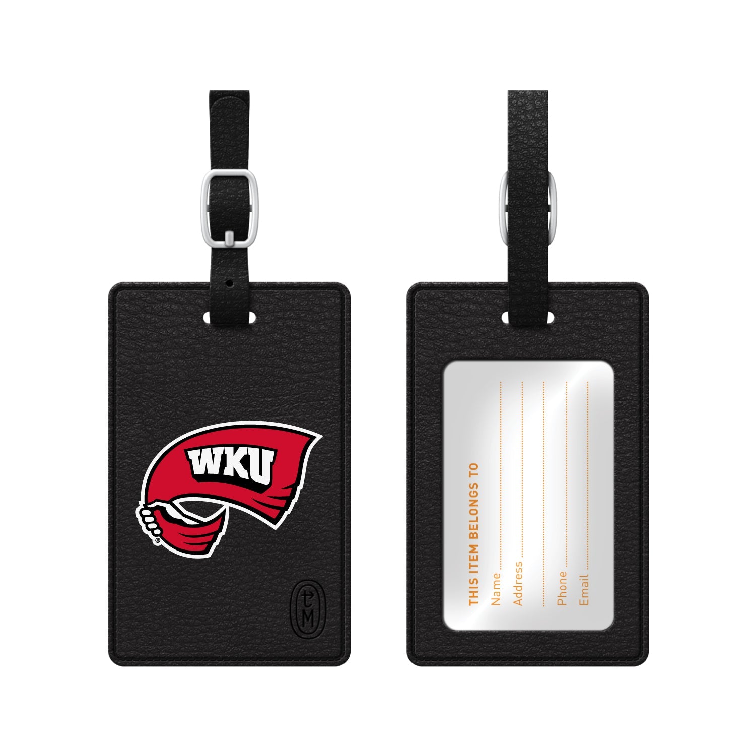 Western Kentucky University Faux Leather Luggage Tag, Classic