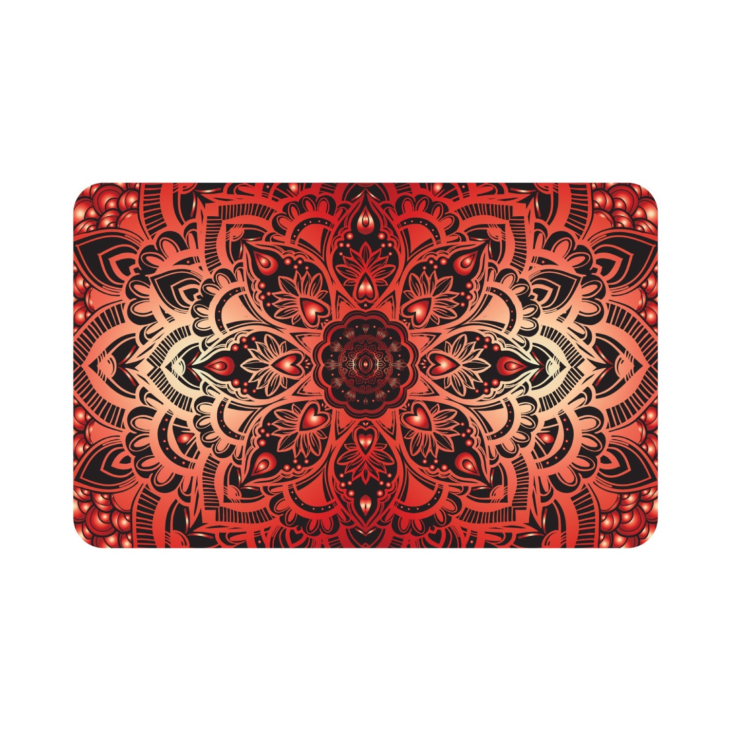 OTM Essentials Prints Series Mouse Pad, Mandala Heart Orange & Red