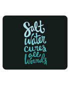OTM Prints Black Mouse Pad, Salt Water Cures Aqua