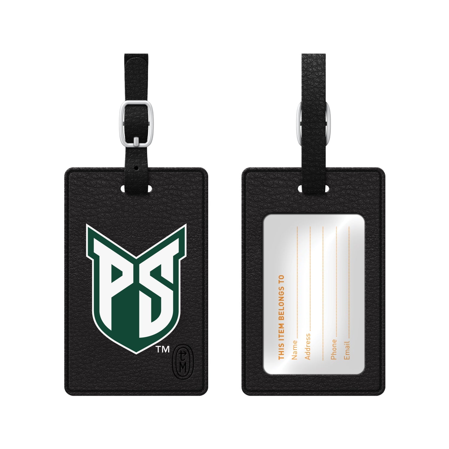 Portland State University Faux Leather Luggage Tag, Classic