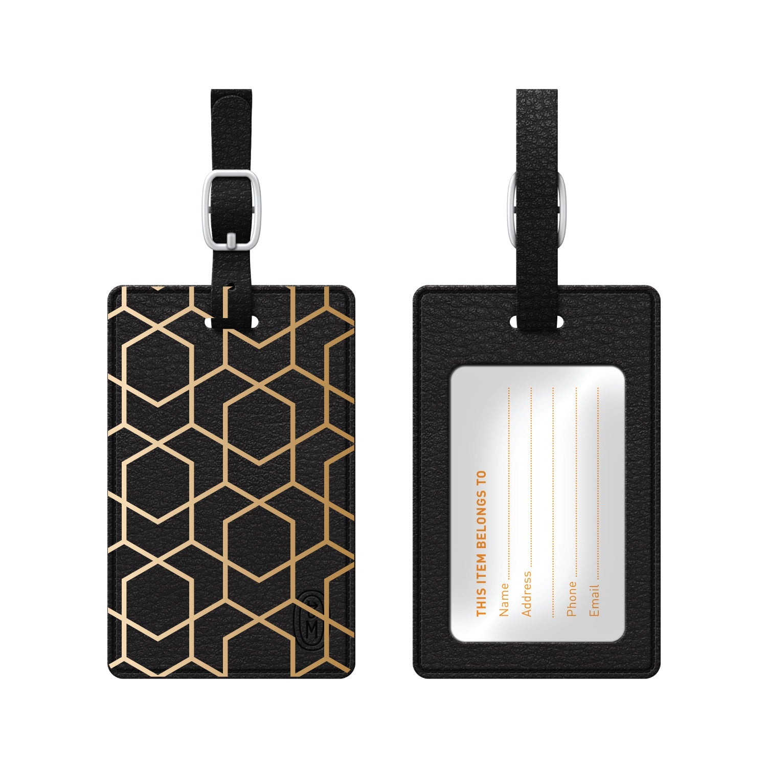 Luggage Tag, Golden Hexagrams