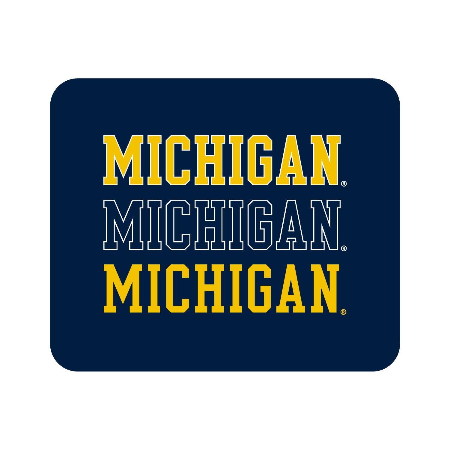 University of Michigan V2 Mousepad, Triple Wordmark V1