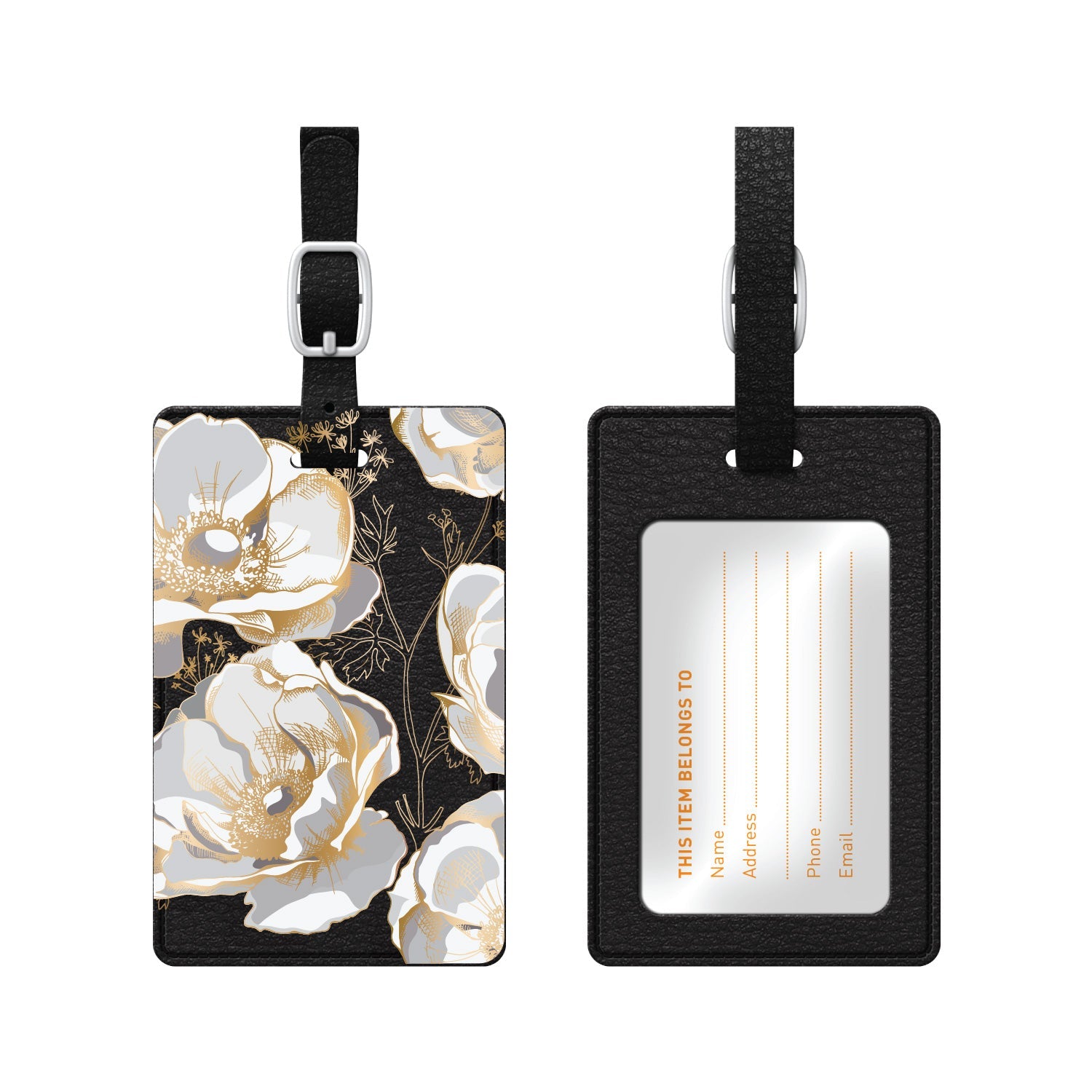 Luggage Tag, White Water Lilies