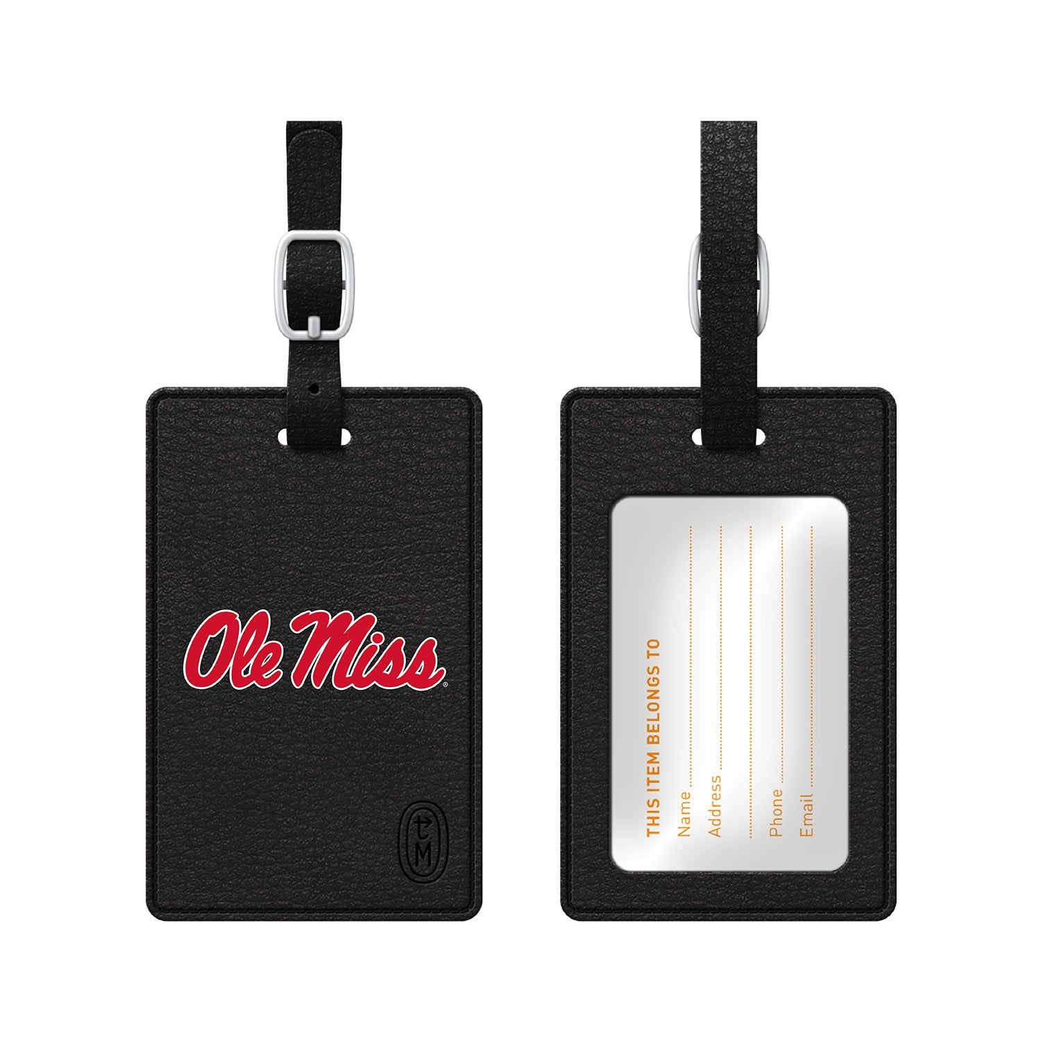 University of Mississippi Faux Leather Luggage Tag, Classic