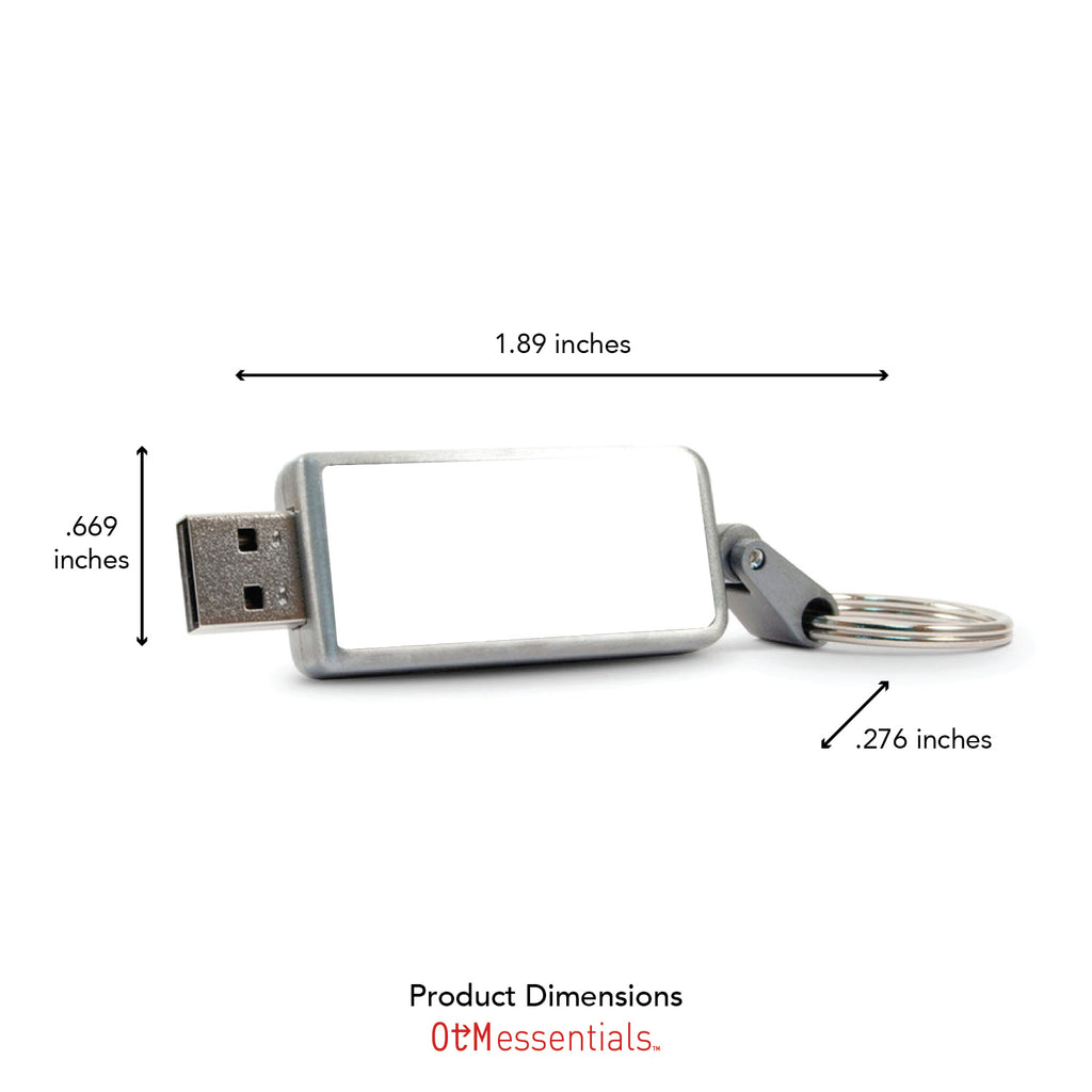 New York University Classic Keychain USB Flash Drive, Silver 